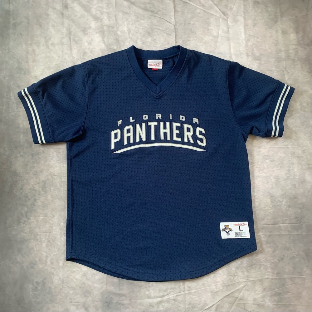 Mitchell & Ness Florida Panthers navy V-neck jersey